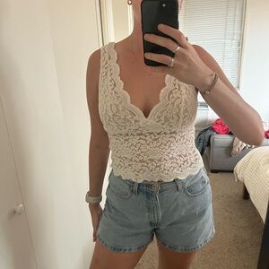 Zara Cream Lace Tank Top